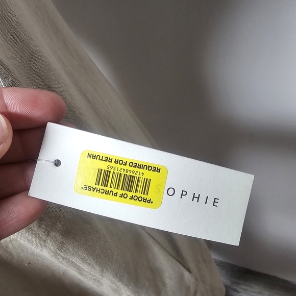 Tash & Sophie Linen Blend Lagenlook Dress Buttons Pockets Cap Sleeves Neutral - Picture 5 of 12